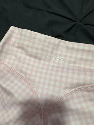 Liaison gingham biker shorts Pink Size XS thumbnail 2