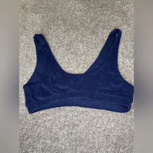 Aerie Offline Blue Terry Cloth Recharge Sports Bra thumbnail 4