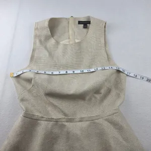 Banana Republic Beige Cotton Linen Peplum Sleeveless Dress Pockets Size 6 thumbnail 12