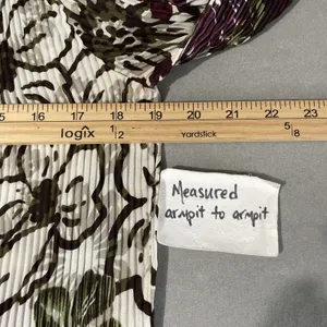 Signature Larry Levine Top Size Large Pleated Artsy Floral Whimsigoth Romantic thumbnail 8