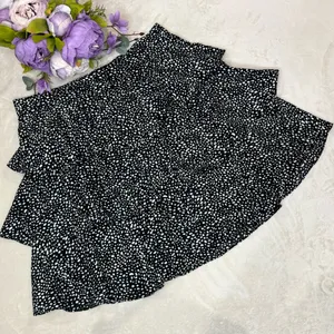 Very J NWT Boutique Black and White Polka Dot Tiered Skirt thumbnail 2