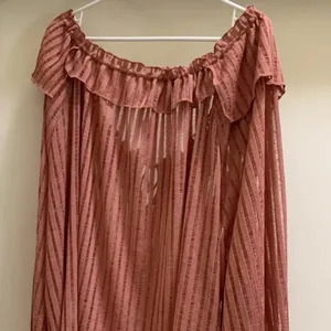 By Anthropologie Sheer Striped Blouse Top plus XXL 2X NEW BOHO rose long sleeve thumbnail 13