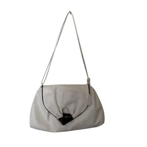 Vintage Aspects White Faux Leather Shoulder Bag Ruched Flap Y2K 90s Style thumbnail 2