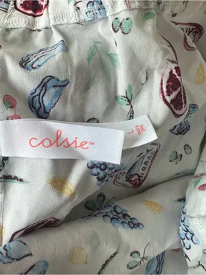 Colsie White Fruit/Sardine Printed Lace Trim Sleep Shorts thumbnail 6