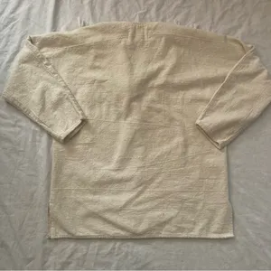Vintage Western Geometric Fringe Top Size Small Cream thumbnail 2