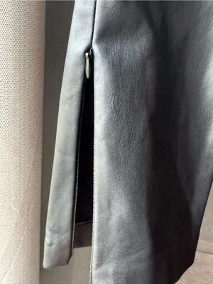 Mango Black Faux Leather womens pants medium Euc thumbnail 4