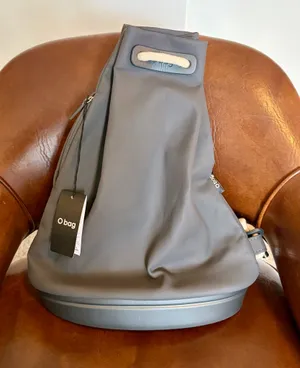 O bag Rubberized Backpack With Grey Body and Trim Unisex Med sized Bag NWT thumbnail 1