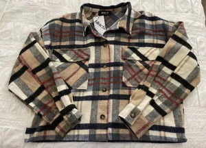 These Three Boutique Blue B Plaid Shacket thumbnail 2