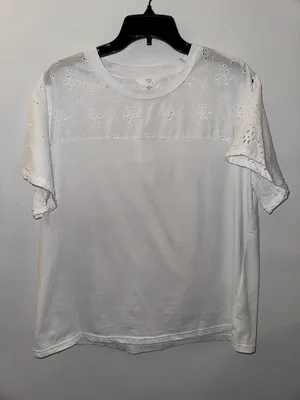 White Cotton Short Sleeve T-Shirt Large thumbnail 2
