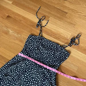 Lola Grace Black White Polka Dot Tie Strap Mini Dress Size S thumbnail 7