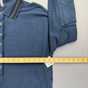 FP‎ Movement Free People Varsity Romper Navy Blue Ribbed Long Sleeve Size M NEW thumbnail 5