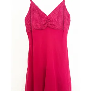 Vintage Y2K Red Beaded Asymmetrical Hem Midi Dress Medium Fairy Whimsigoth 90s thumbnail 8