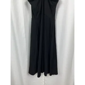 PACT Organic Black Organic Cotton Fit&Flare Midi Dress Sz.L NWT thumbnail 14