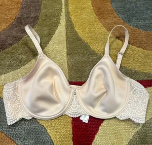 Soma NWOT Unlined Smooth Full Coverage Bra Light Beige Nude Lace Back Size 34C thumbnail 1