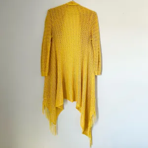Boutique Yellow Knit Duster Cardigan Sweater thumbnail 2