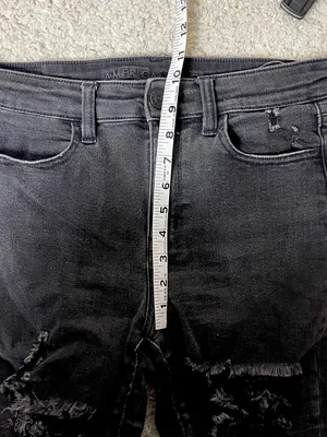 American Eagle Outfitters Black Distressed High-Rise Jegging Jeans thumbnail 4