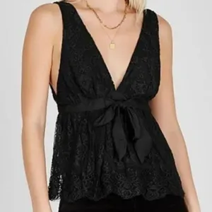 Free People Black Chante Lace Tank Top Size XS thumbnail 1
