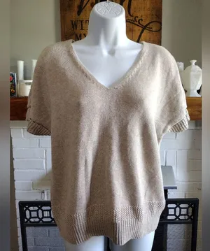 short sleeve cotton sweater thumbnail 1