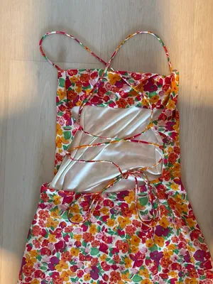 Princess Polly Floral Dress in White, Red, Orange, Pink & Green thumbnail 2