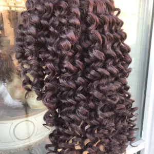 Jumbo curly lace wig 99j wine thick Ethnic 2019 thumbnail 5