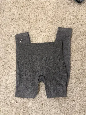 Girls' Seamless High-Waist Gray Leggings B thumbnail 3