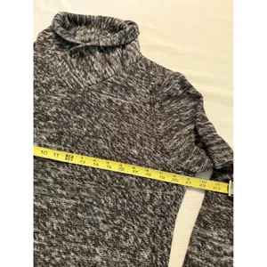 Express Womens Black White Space Dye Cowl Neck Long Sleeve‎ Sweater Size M thumbnail 4