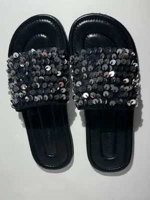 NWOT Free People Black Sequin Slide Sandals thumbnail 5