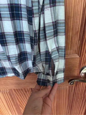 Classic Navy Plaid Button-Up Shirt thumbnail 5