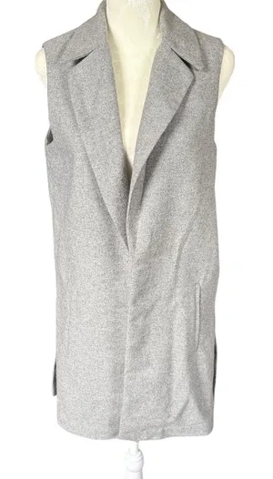 The Savile Row Co gray sleeveless collared open cardigan sweater vest XS thumbnail 1