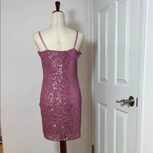 Bebe‎ Sparkling Pink Sequin Dress thumbnail 3