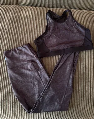 Iridescent Snakeskin Workout Ziya Set Black Size L thumbnail 1