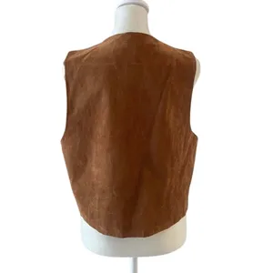 Vintage Ali Miles Brown Suede-Look Embroidered Vest Western Boho USA Made Size M thumbnail 3