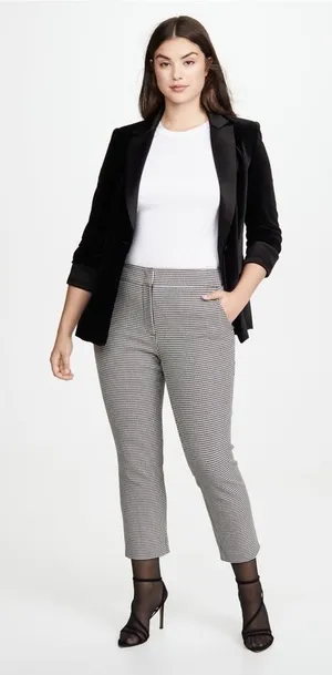A.L.C.‎ James Pants Houndstooth Cotton Blend Black Cream Size 18 NWT thumbnail 1