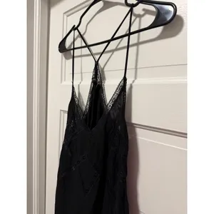 Zara Trafaluc Black Lace Maxi Dress Boho V-Neck T-Strap‎ Sleeveless Small thumbnail 5