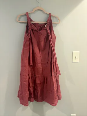 Sleeveless Tiered Mini Dress in Dusty Rose thumbnail 2