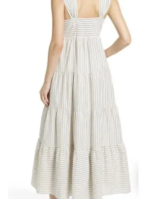 Madewell Cotton Hemp Stripe Tiered Maxi Dress thumbnail 3