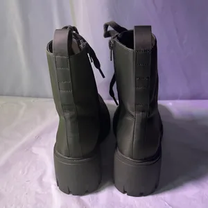 Steve Madden Khaki Lace-Up Combat Boots thumbnail 4
