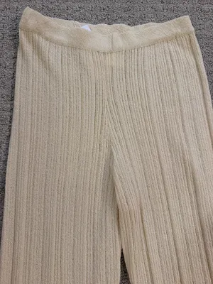 NWT Sage the Label Cream Fresh Fair Ribbed Knit Flare Pants XS LE3743 Cozy Boho thumbnail 8