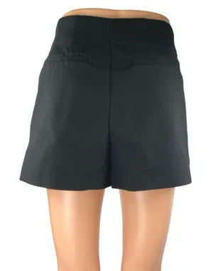 Zara Women's Black High Waisted Wide Leg Zipper Pockets Mini Shorts Size XS thumbnail 1