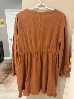 Jodifl Boho Western cotton Mini Dress in terracotta M thumbnail 8