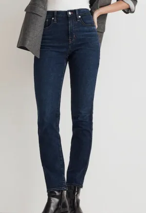 Madewell The Perfect Vintage Jeans 23 Myers Wash Dark Blue High Rise Straight thumbnail 1