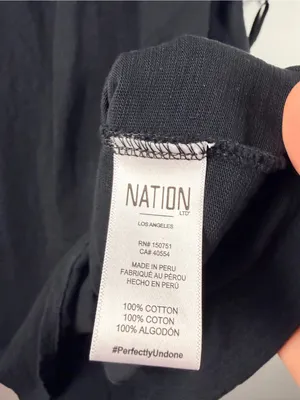 Nation LTD Mirrim Dress Black Minimal Capsule Short Puff Sleeves size medium thumbnail 5