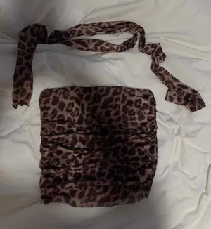 Cheetah Print Tube Top + Scarf thumbnail 1