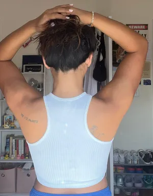 SheIn White Ribbed Tank  thumbnail 2
