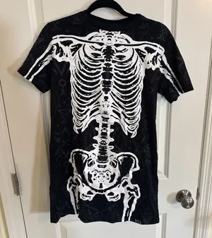 Killstar Black T Shirt Skeleton Dress Size Small Goth Rock Grunge Mythical thumbnail 1