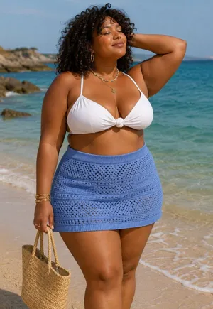 Free People FP Beach Mairead Fauxchet Skirt Periwinkle XL thumbnail 1