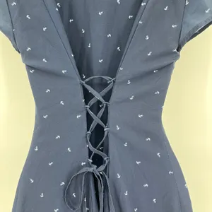 Yacht 21 Lace Up Corset Anchor Dress Sz S Coastal Preppy Nautical Sailor Beach thumbnail 7