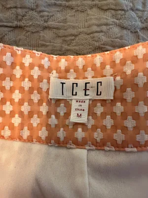 TCEC Peach-Orange High-Waist Patterned Shorts thumbnail 4