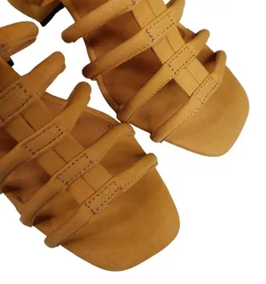 Free People Womens 7.5 Colette Leather Sandal in Hot Orange NEW thumbnail 7
