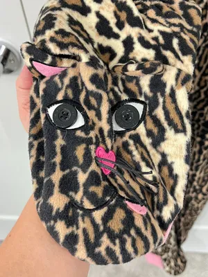 Nick and Nora Medium Brown, Black Animal Print Footed Onesie Pajamas thumbnail 7